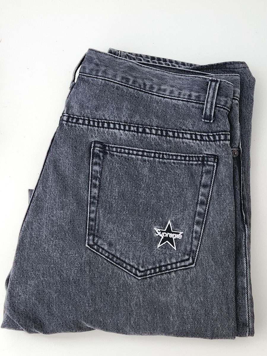 FW21 Supreme washed regular jeans size 34 blue W34 L32 star denim
