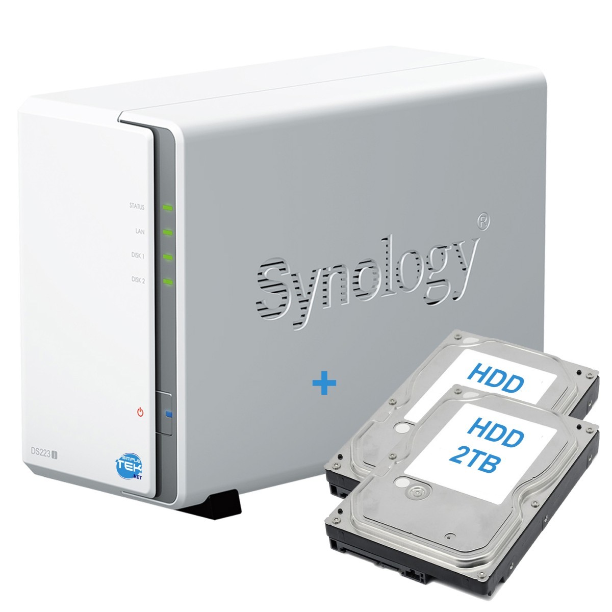 Synology DS223J NAS 2-Bay Dual HDD 4TB (2x2TB) SATA Ethernet LAN