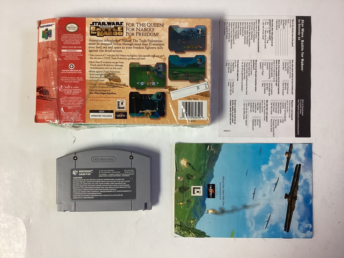 Star Wars Episode 1 Battle for Naboo- N64 Complete TESTED CIB