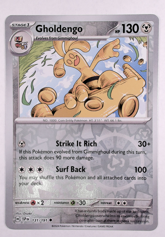 Gholdengo 131 Pokemon TCG SV08: Surging Sparks Uncommon Reverse
