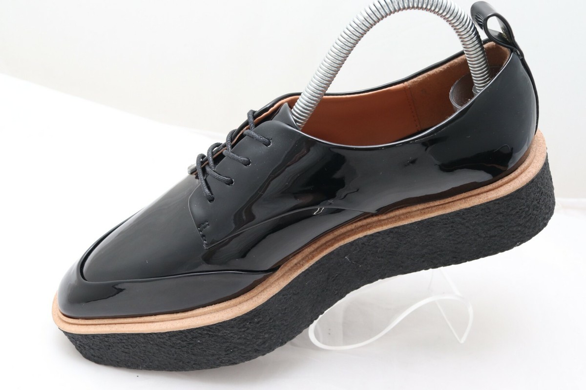 Zara Trafaluc Creeper Platform Oxford Shoe Women US 8 EU 39 Black