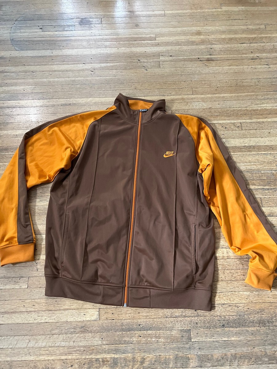vtg Nike mens XXL satin track jacket brown orange Y2K 2000 | eBay