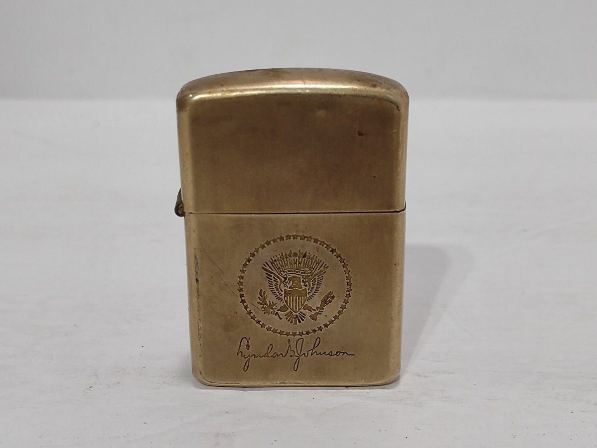 Vintage Zippo 10K Gold Filled President Seal Lyndon Johnson