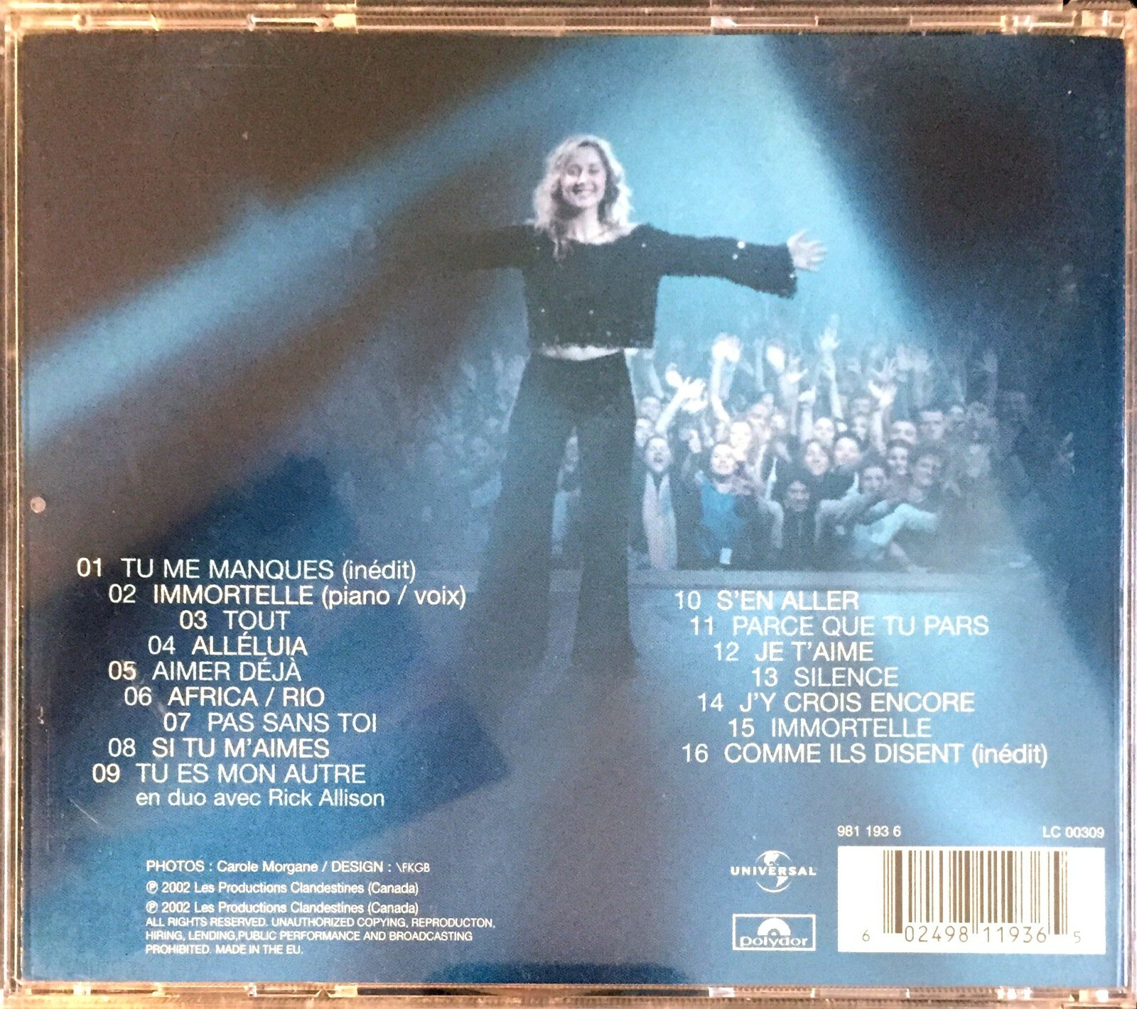 ララ・ファビアン素敵な魅力ライヴDVD-1P［LIVE 2002］ Live 2002