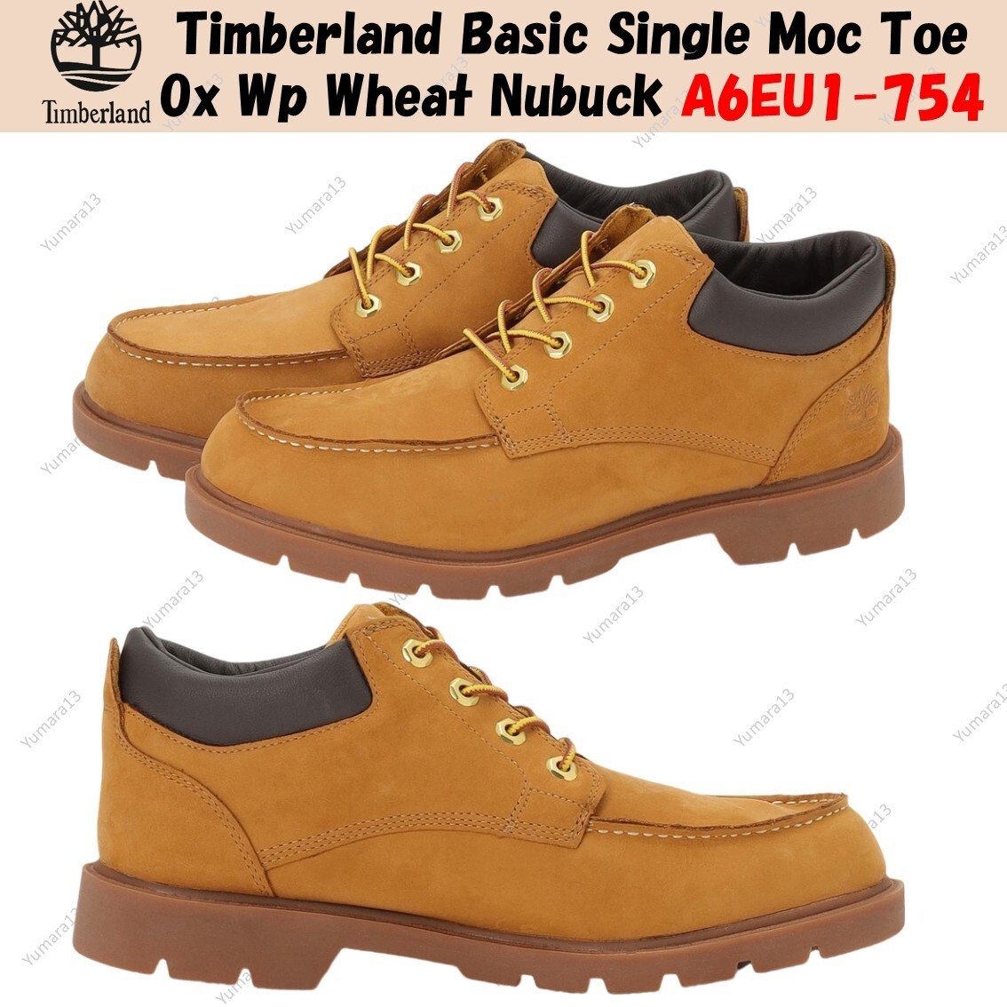 Timberland Basic Single Moc Toe Ox Wp Wheat Nubuck A6EU1-754 Men's