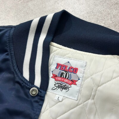 80s 90s MLB NEW YORK YANKEES FELCO SATIN JACKET MADE IN USA SIZE L
