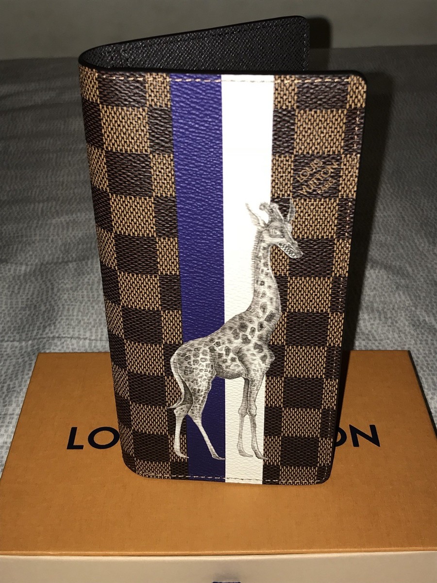 Louis Vuitton Brazza Wallet Savane Giraffe Damier Ebene N63347 | eBay