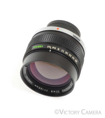 Olympus Zuiko MC 135mm f4.5 Macro Lens -Clean w/ Shade & Case