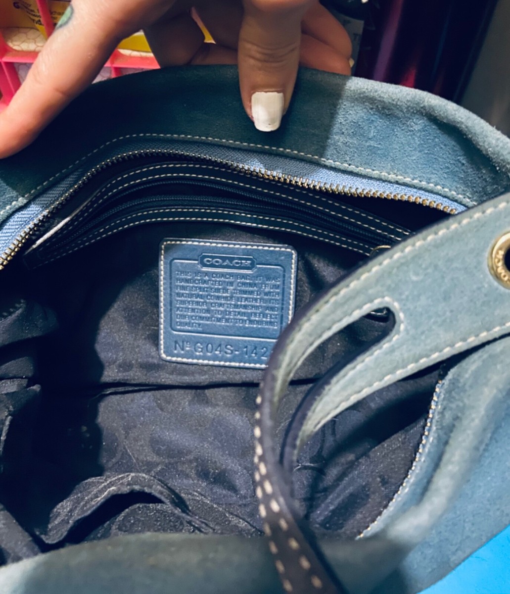 Coach Blue Suede Small Shoulder Bag | eBay