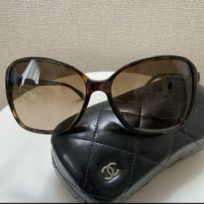CHANEL Ribbon design Square Sunglasses Brown Women | eBay