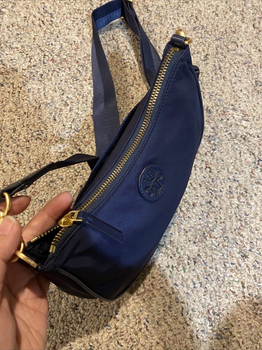 Tory Burch Nylon Web Mini Hobo Crossbody Bag Navy | eBay