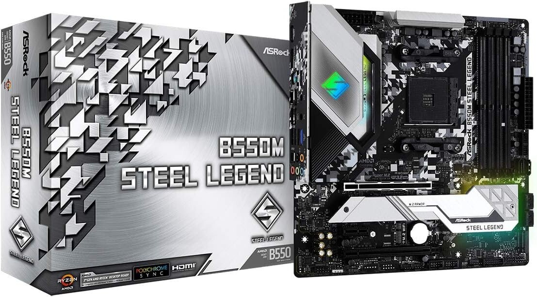 ASRock B550M Steel Legend – Micro ATX AM4 Motherboard Ryzen 5000
