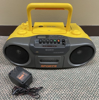 Sony Sports Boombox 1990s CFD-970 Water Resistant CD Cassette