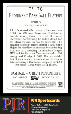 2020 Topps #TR-78 Ichiro Seattle Mariners Turkey Red 2020 (Series