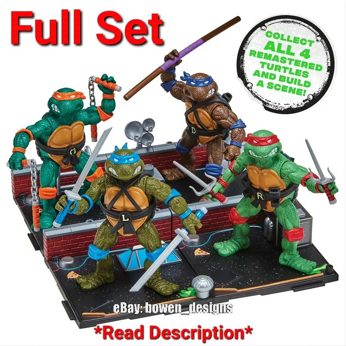TMNT 1988 Remastered Playmates Full Set Of 4 Ninja Turtles 2024