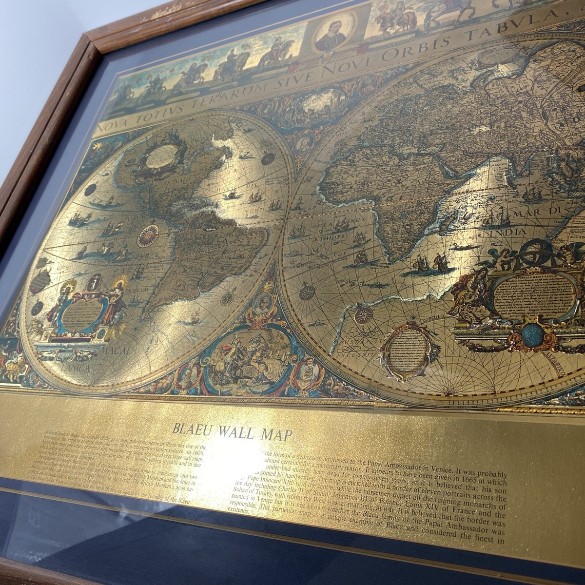 Gold Foiled Blaeu Piscator Wall Map 