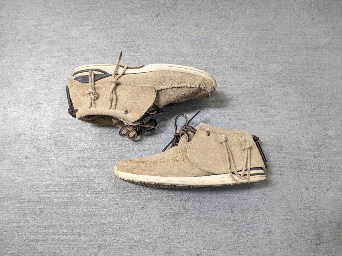 Visvim FBT Lhamo Folk Sand Suede Men 9.5 Leather Sneakers Shoes