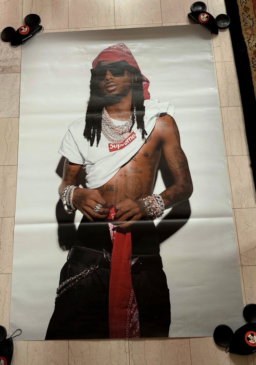 NEW SUPREME X PLAYBOI CARTI BOX LOGO 2025 LARGE WHEAT PASTE POSTER