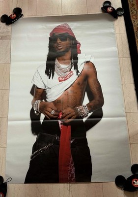 NEW SUPREME X PLAYBOI CARTI BOX LOGO 2025 LARGE WHEAT PASTE POSTER