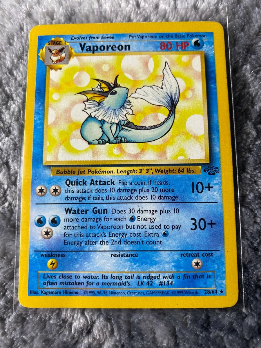 ORIGINAL VAPOREON POKEMON CARD | GREAT CONDITION | COLLECTOR OWNED