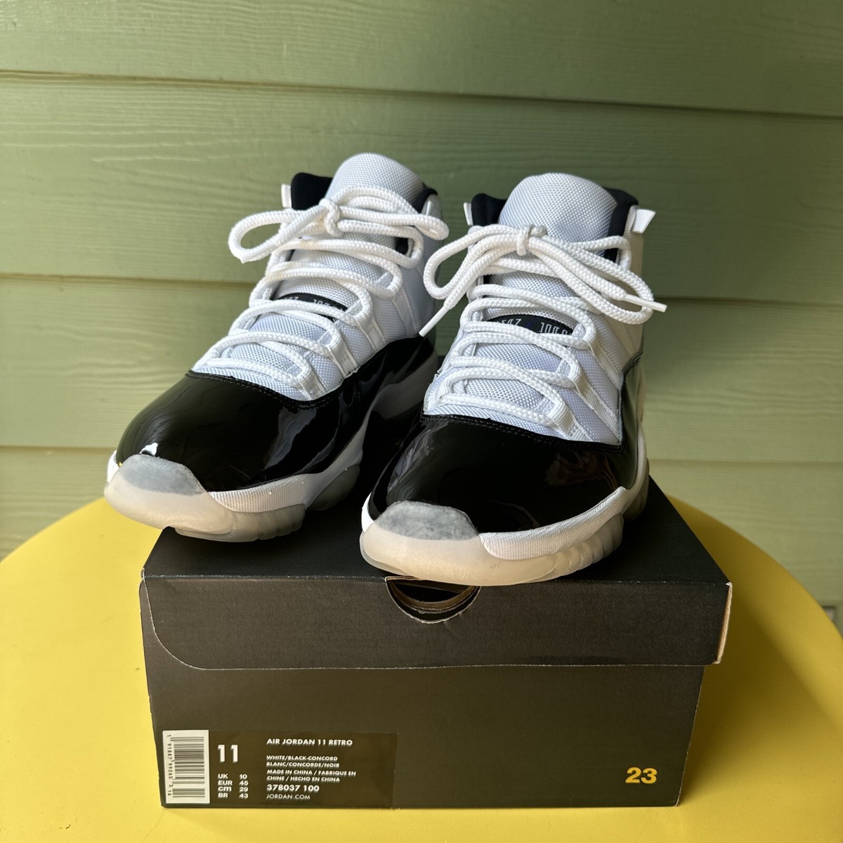 jordan 11 concord size 11 paten leather/White Black patent leather