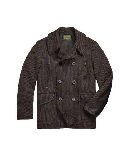 RRL Ralph Lauren Double Faced Pea Coat Size XS Gray Wool Men's Pre