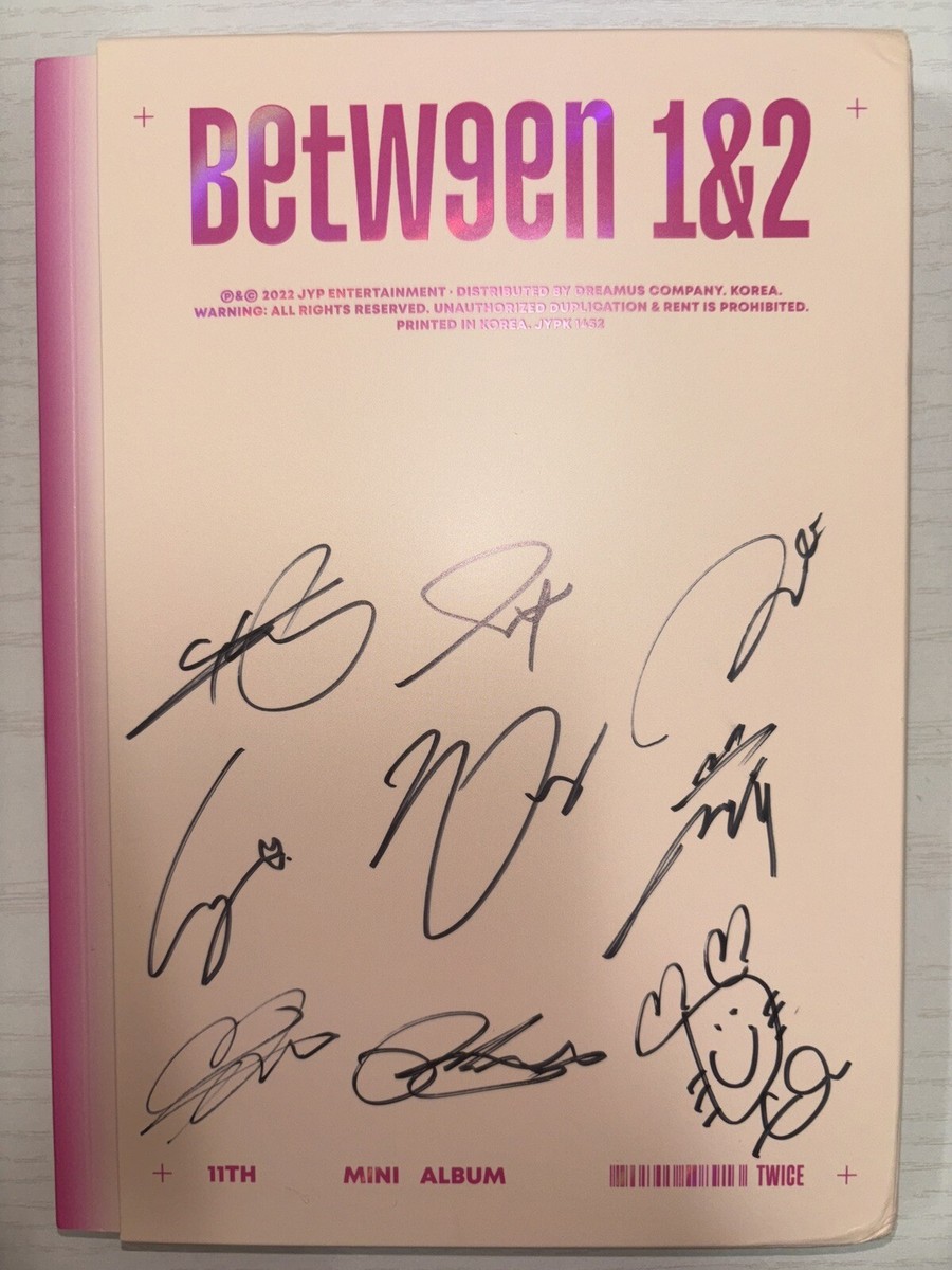 TWICE [BETW9EN 1&2] ALL MEMBER Autographed Signed Album MINT