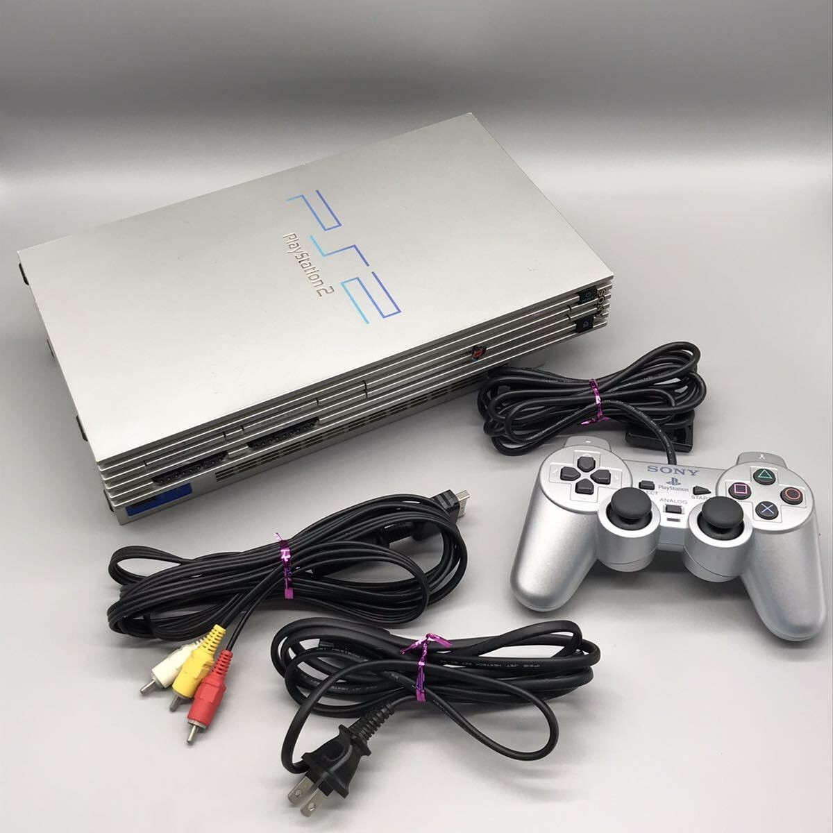 Sony PlayStation2 SCPH-39000 Silver Console PS2 controller Used
