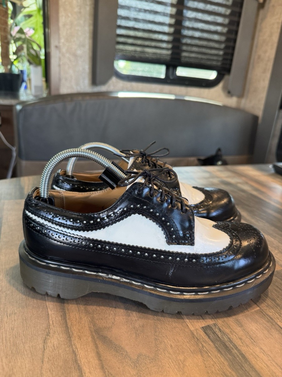 Vintage Dr Marten Wingtip 3989 Bex Brogues - Black & White - UK