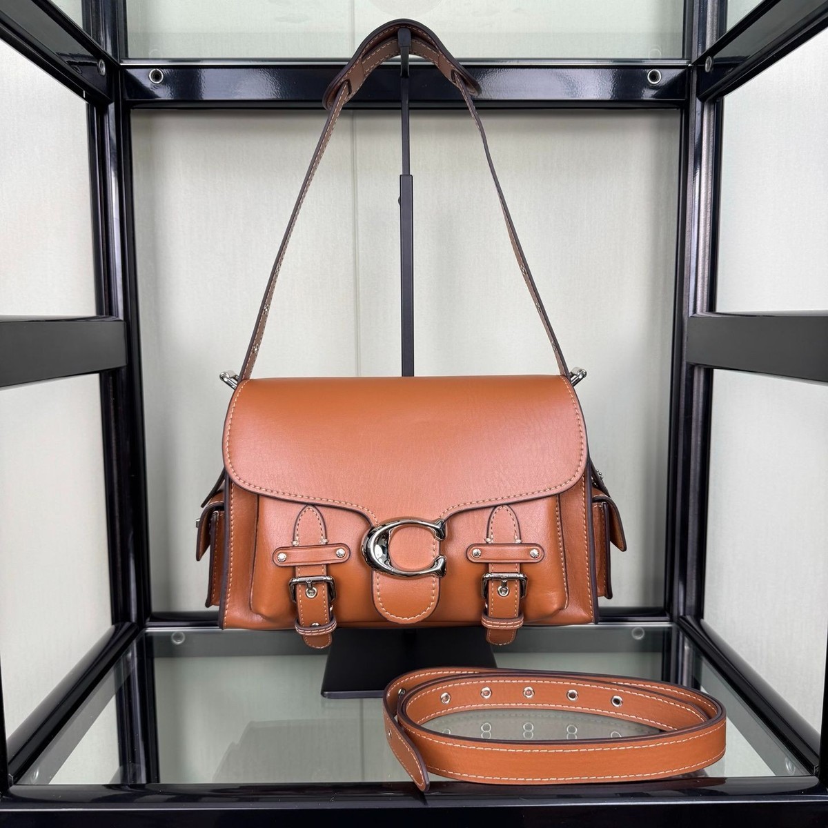 FS! COACH Cargo Soft Tabby Shoulder Bag Motorcycle Style Brown