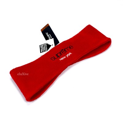 NWT Supreme NY Classic Logo Polartec Fleece Men's Headband Red