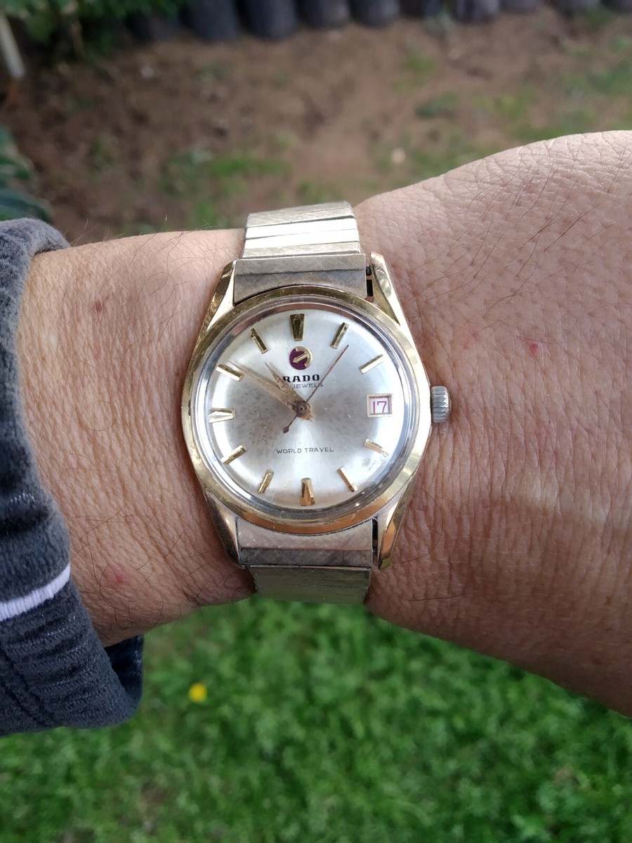 RADO WORLD TRAVEL 30 JEWELS AUTOMATIC GOLD PLATED ALL ORIGINAL