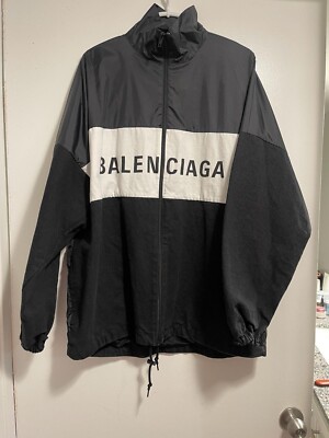 Balenciaga Zipped Nylon Logo Denim Jacket Sz 36/2 | eBay