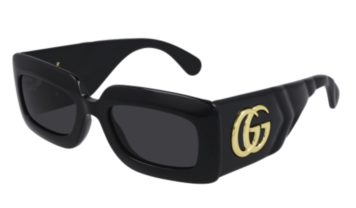 New GUCCI Sunglasses GG0811S 001 53-21 145 Black & Gold Frames