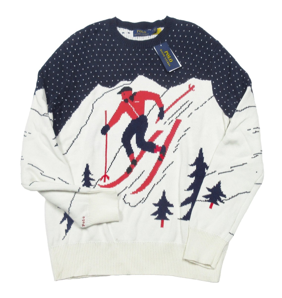 Polo Ralph Lauren Men's Navy Multi Downhill Skier Cotton Pullover
