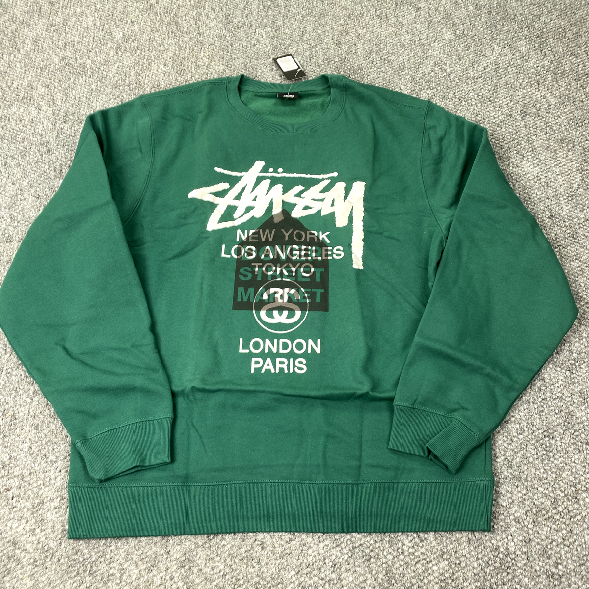 Stussy X Dover Street Market World Tour Crew DSM Mens XL Green