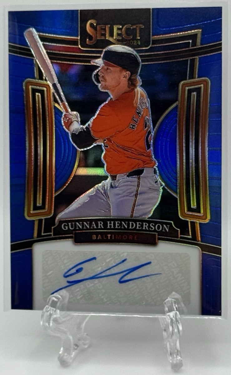 Gunnar Henderson 2024 Panini Select Signatures Blue Prizm Auto /49