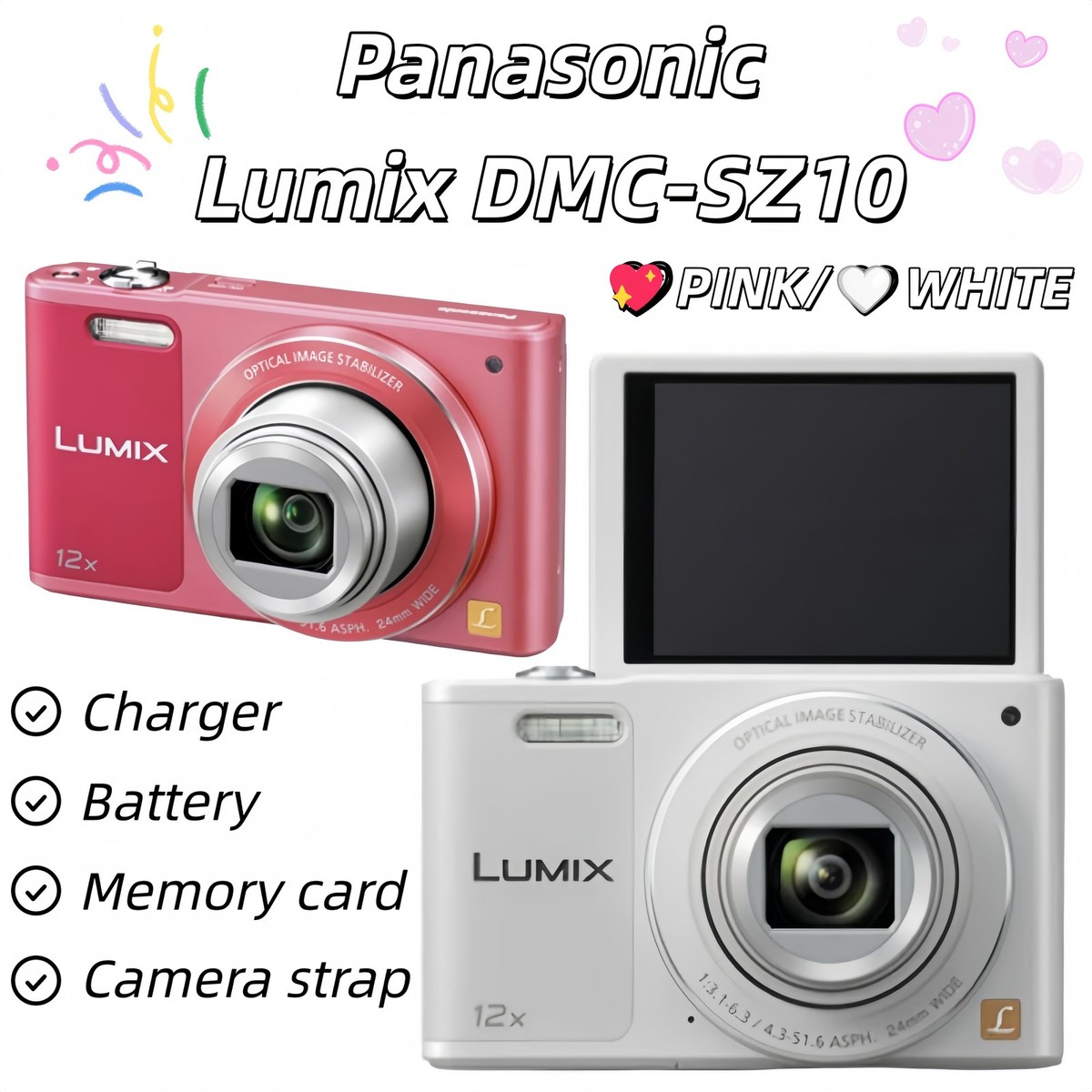 Panasonic LUMIX DMC-SZ10 Flip Screen Digital Camera 16MP 12x