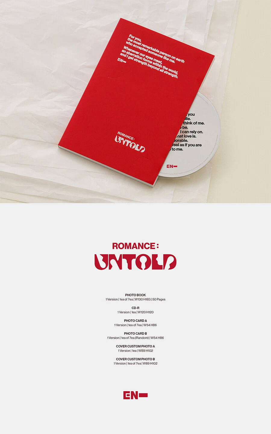 ENHYPEN [ROMANCE : UNTOLD] 2nd Full Album ENGENE Ver./ CD+Book+