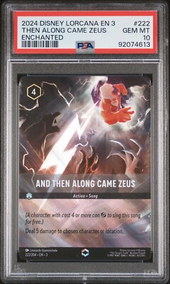 PSA 10 - Disney Lorcana - And Then Along Came Zeus 222/204