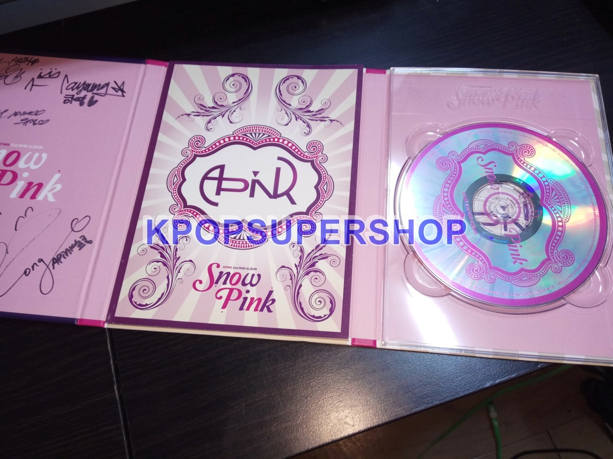 APink 2nd Mini Album - Snow Pink Autographed Signed Inside Front