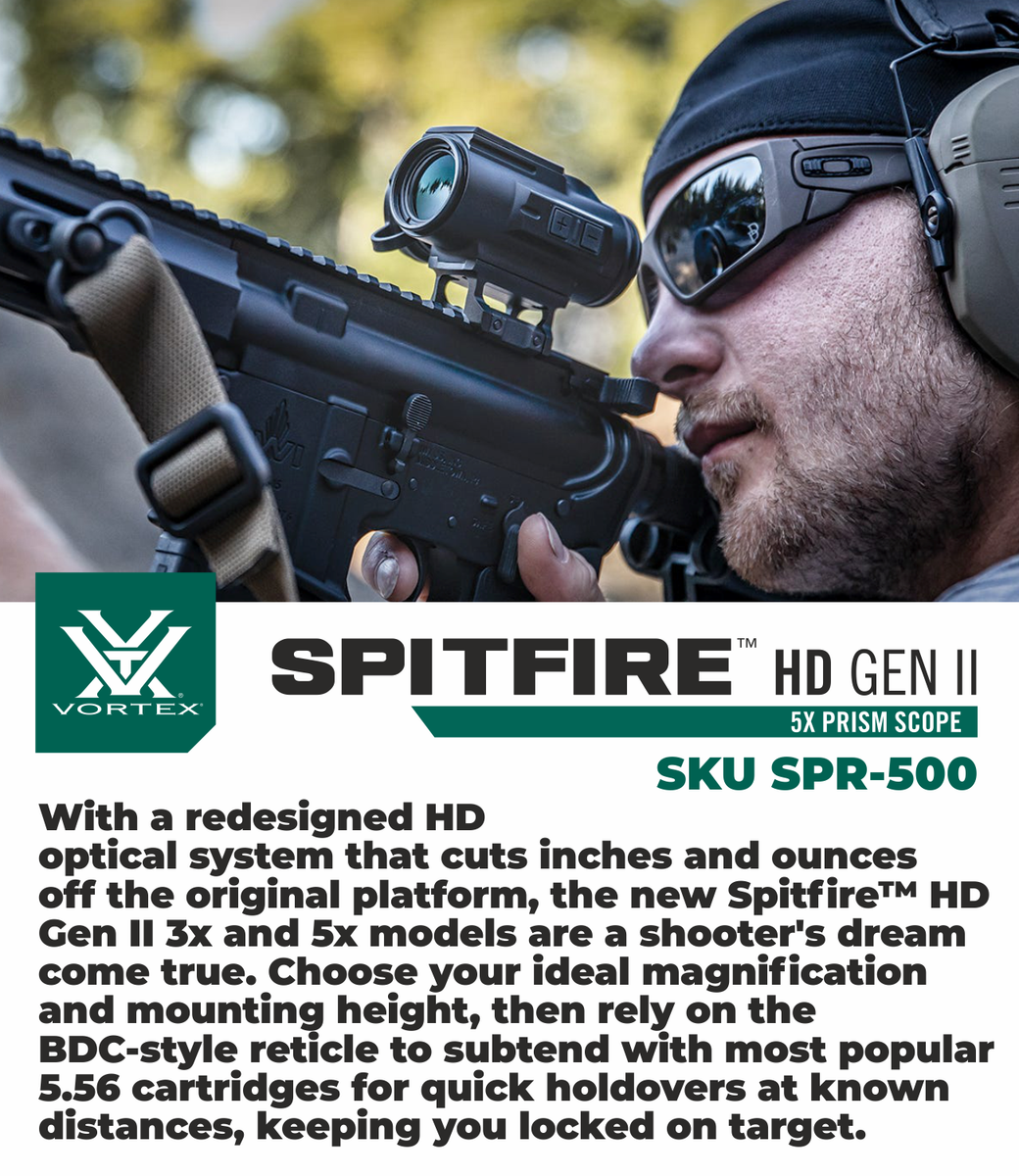 Vortex Optics Spitfire HD Gen II 5X Prism Scope BDC4 w/ Free Hat