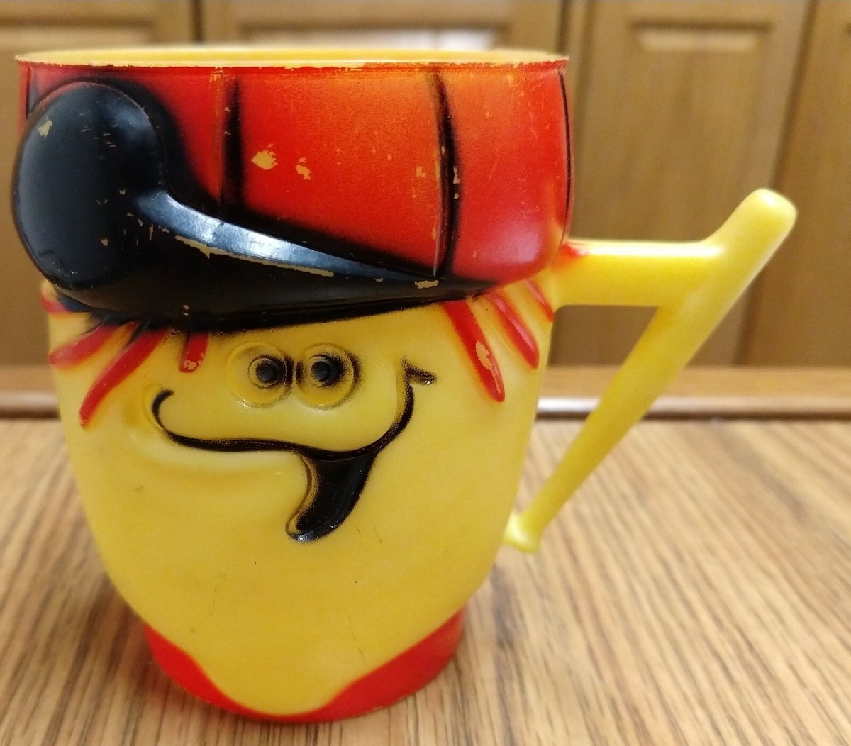 Vintage Funny Face Lefty Lemon Mug, F&F Plastic, Pillsbury 1969