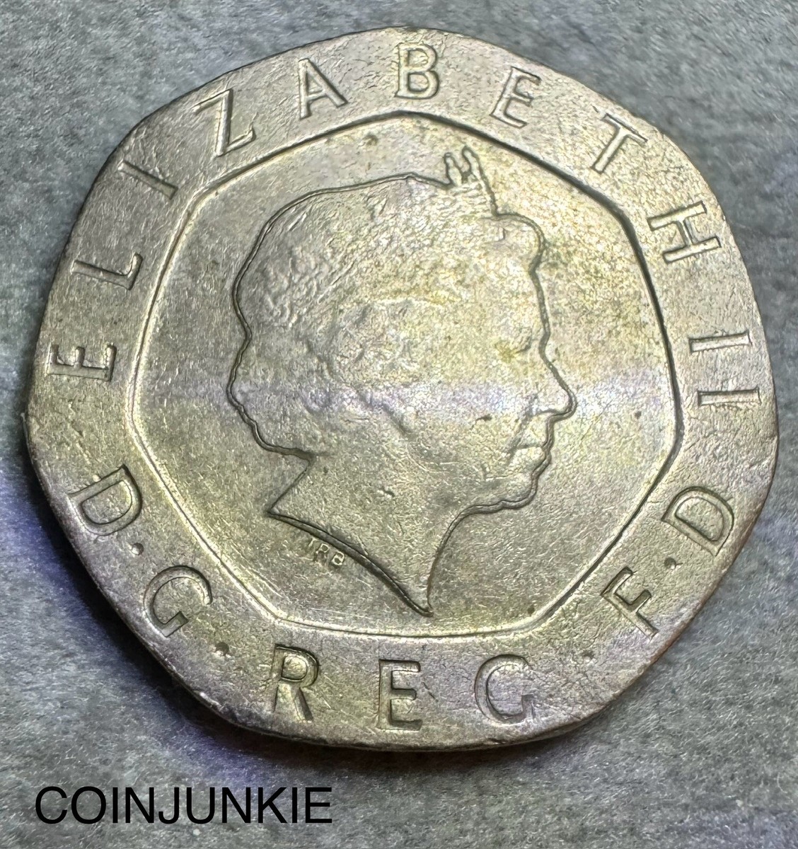 Elizabeth II 1998 DG REG FD 20 Pence-ERROR-DOUBLED DIE!! MUST SEE