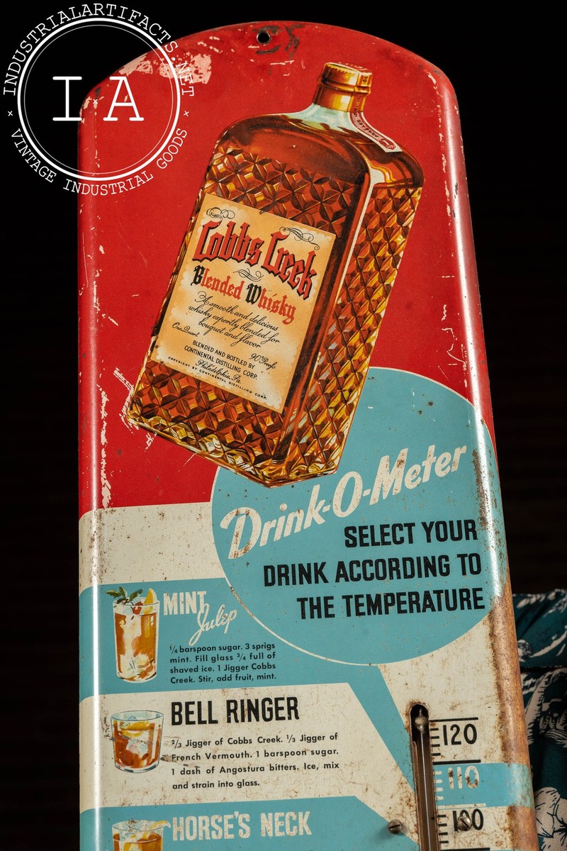 Vintage Cobbs Creek Tin Litho Advertising Thermometer | eBay