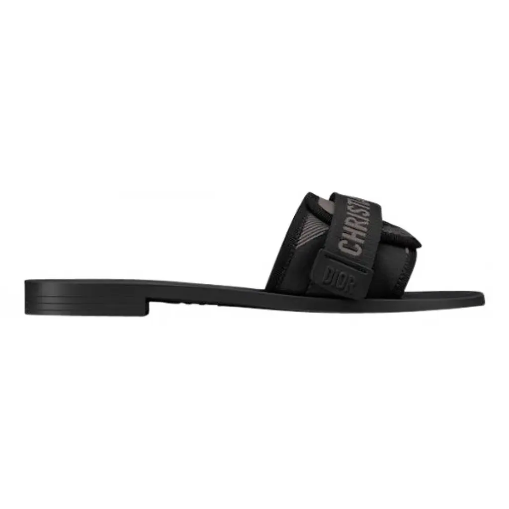 Christian Dior Dio(r)evolution Dway Black Rubber Logo Slide Mule