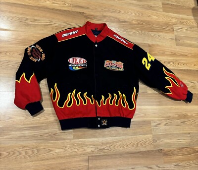 Vintage DuPont NASCAR Jeff Gordon 24 Flames 2001 Jacket Champion