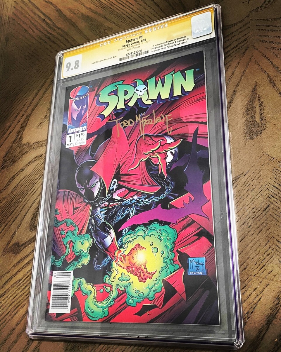SPAWN 1 NEWSSTAND EDITION CGC SS 9.8 SIGNED BY TODD MCFARLANE 1ST