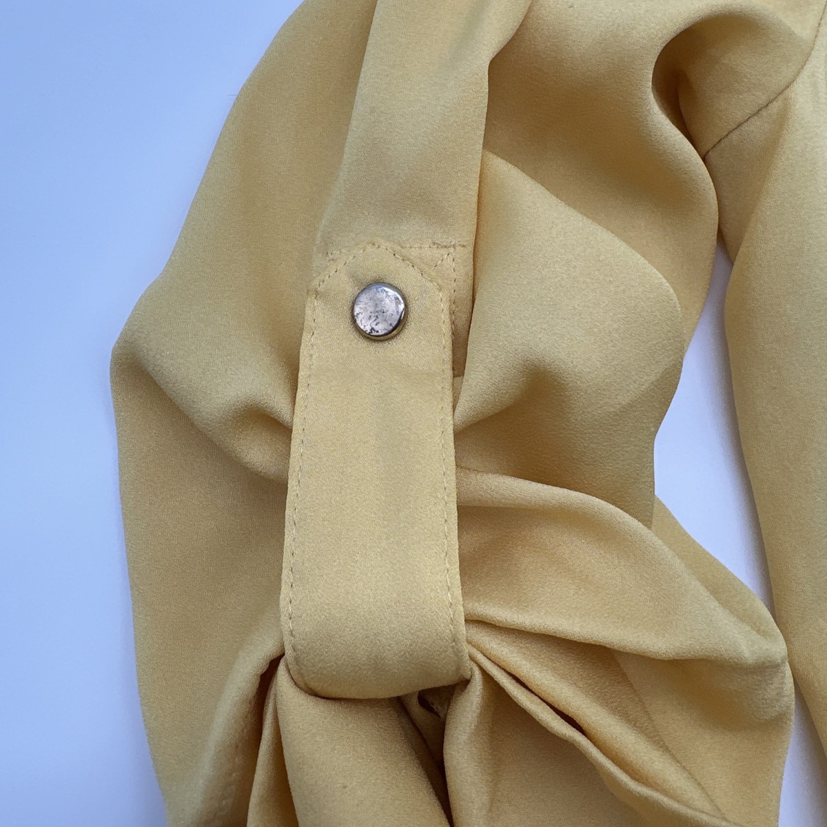 2B Bebe Button Up Shirt Women XS Yellow Solid Pockets …#23317 | eBay