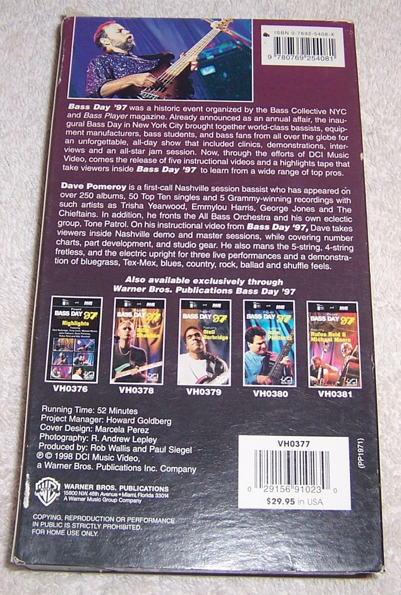 Bass Day New York 97: Featuring Dave Pomeroy VHS Video 29156910230
